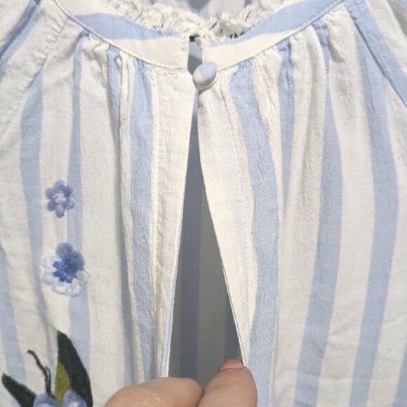 ANTHRO Akemi & Kin | Floral Embroidered & Striped Blouse - Picture 9 of 16